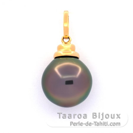 Ciondolo in Oro 18K e 1 Perla di Tahiti Semi-Baroccha B 11.7 mm