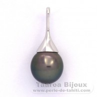 Ciondolo in Argento e 1 Perla di Tahiti Semi-Barocca C 12.1 mm