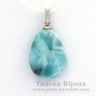 Ciondolo in Argento e 1 Larimar - 18 x 14 x 6.5 mm - 2.7 gr