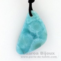 Collana in Cotone e 1 Larimar - 40 x 22 x 7.9 mm - 11.03 gr