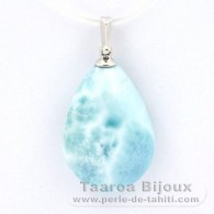 Ciondolo in Argento e 1 Larimar - 20 x 14.8 x 7.5 mm - 3.4 gr