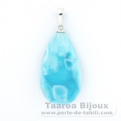 Ciondolo in Argento e 1 Larimar - 28 x 16 x 8 mm - 6.1 gr