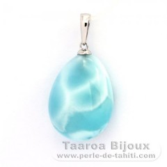 Ciondolo in Argento e 1 Larimar - 20 x 15 x 8 mm - 4.5 gr