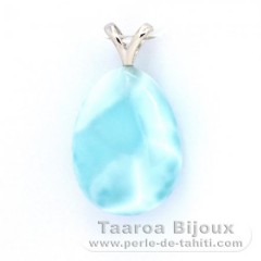 Ciondolo in Argento e 1 Larimar - 20 x 15 x 8 mm - 4.2 gr