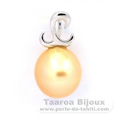 Ciondolo in Argento e 1 Perla de Australia Semi-Barocca B 9.7 mm