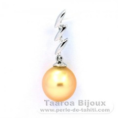 Ciondolo in Argento e 1 Perla de Australia Semi-Barocca A+ 9.4 mm