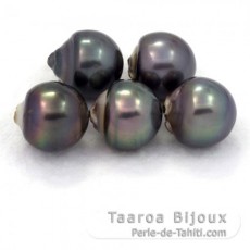 Lotto di 5 Perle di Tahiti Barroca D di 13 à 13.3 mm