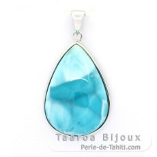 Ciondolo in Argento e 1 Larimar - 29 x 20 x 8 mm - 7.14 gr