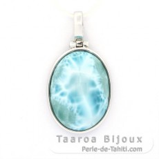 Ciondolo in Argento e 1 Larimar - 20 x 15 x 7 mm - 3.52 gr