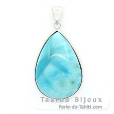 Ciondolo in Argento e 1 Larimar - 29 x 20 x 8.5 mm - 7.7 gr