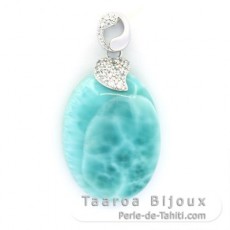 Ciondolo in Argento e 1 Larimar - 28 x 20.5 x 7.5 mm - 7.2 gr