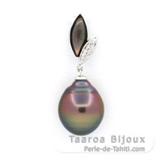 Ciondolo in Argento e 1 Perla de Tahiti Cerchiate B 11.4 mm