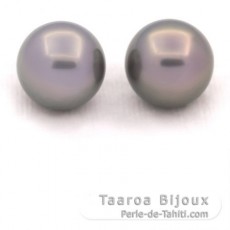 Lotto di 2 Perle di Tahiti Rotonde C 11.9 mm