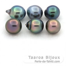 Lotto di 6 Perle di Tahiti Semi-Barocche C+ di 8.5 a 8.9 mm