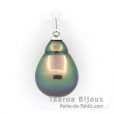 Ciondolo in Argento e 1 Perla di Tahiti Semi-Baroccha B 11.4 mm