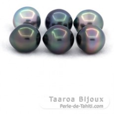 Lotto di 6 Perle di Tahiti Semi-Barroca B/C di 11.5 a 11.8 mm