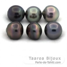 Lotto di 6 Perle di Tahiti Semi-Barocche C di 11.6 a 11.8 mm
