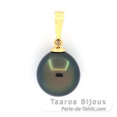 Ciondolo in Oro 18K e 1 Perla di Tahiti Semi-Barocca B 10.5 mm