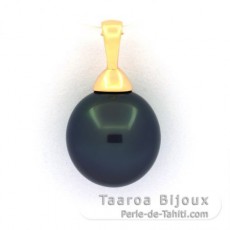 Ciondolo in Oro 18K e 1 Perla di Tahiti Semi-Barocca B 11 mm