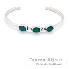 Bracciale in Argento con 3 Opali Australiani (Doppiette) - 2.7 carati