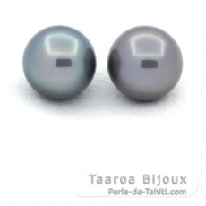 Lotto di 2 Perle di Tahiti Rotonda C 11.7 e 11.9 mm