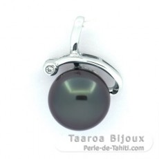 Ciondolo in Argento e 1 Perla di Tahiti Semi-Baroccha B 10 mm
