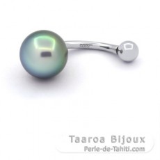 Piercing in Argento e 1 Perla di Tahiti Semi-Baroccha B 9.2 mm