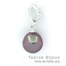 Ciondolo in Argento e 1 Perla di Tahiti Semi-Baroccha B/C 10.4 mm