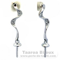 Orecchini per le perle di 7 a 11 mm - Argento .925