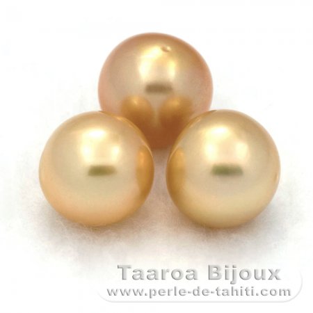 Lotto di 3 Perle di Australia Semi-Rotonda C di 8.5 a 8.8 mm