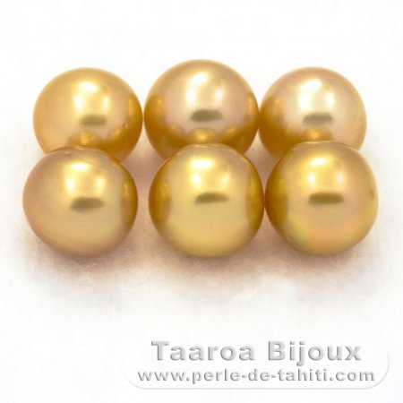 Lotto di 6 Perle di Australia Semi-Rotonda C di 8.5 a 8.8 mm