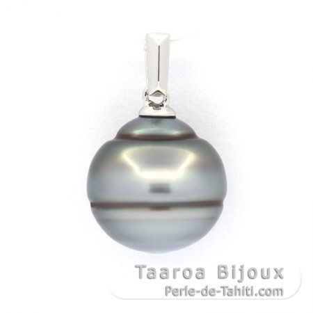 Ciondolo in Argento e 1 Perla de Tahiti Cerchiate BC 12.2 mm