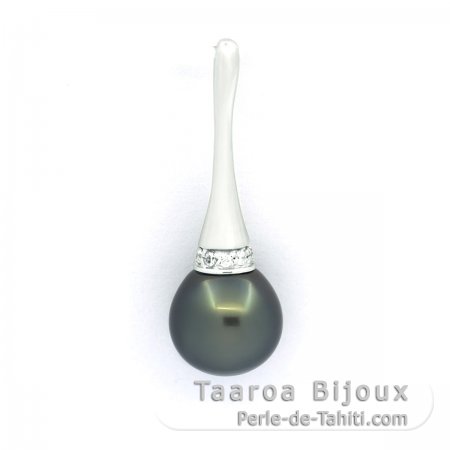 Ciondolo in Argento e 1 Perla di Tahiti Semi-Baroccha B/C 10.3 mm