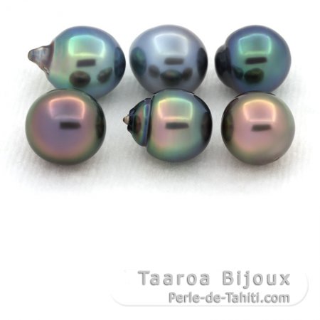 Lotto di 6 Perle di Tahiti Semi-Barroca C+ di 8.5 a 8.9 mm
