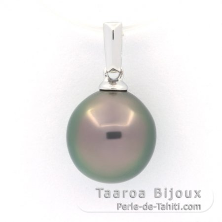 Ciondolo in Argento e 1 Perla di Tahiti Semi-Barocca B 9.7 mm