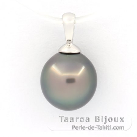 Ciondolo in Argento e 1 Perla di Tahiti Semi-Barocca B 9.7 mm