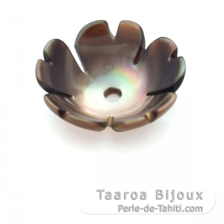Fiore in Madreperla di Tahiti - Diametro: 8.5 mm