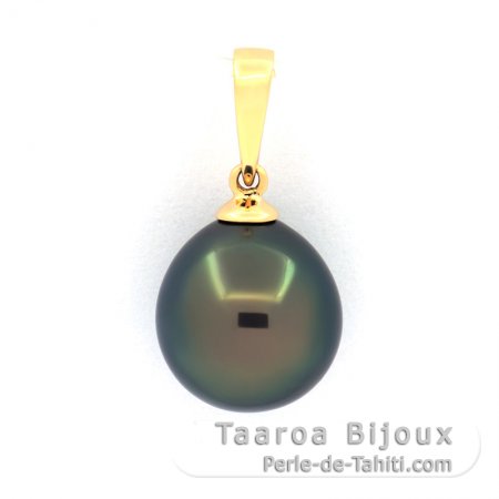 Ciondolo in Oro 18K e 1 Perla di Tahiti Semi-Barocca B 10.5 mm