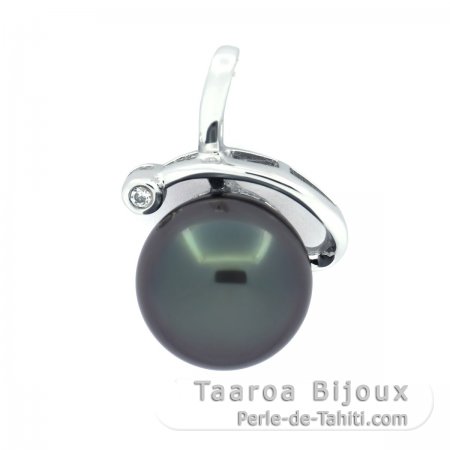 Ciondolo in Argento e 1 Perla di Tahiti Semi-Baroccha B 10 mm