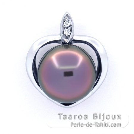 Ciondolo in Argento e 1 Perla di Tahiti Semi-Barocca B/C 12 mm