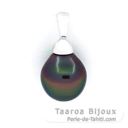 Ciondolo in Argento e 1 Perla di Tahiti Semi-Baroccha B 9.3 mm