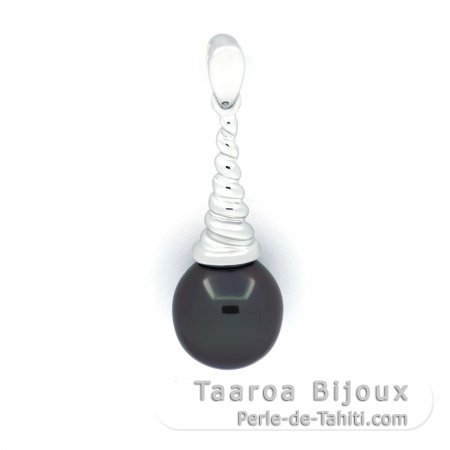 Ciondolo in Argento e 1 Perla di Tahiti Semi-Baroccha C 8.7 mm