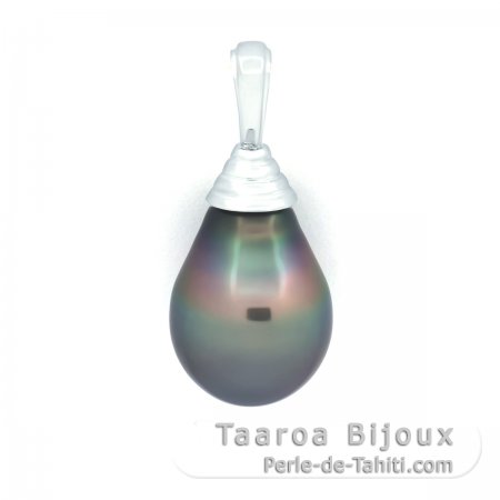 Ciondolo in Argento e 1 Perla di Tahiti Semi-Baroccha B 11.1 mm