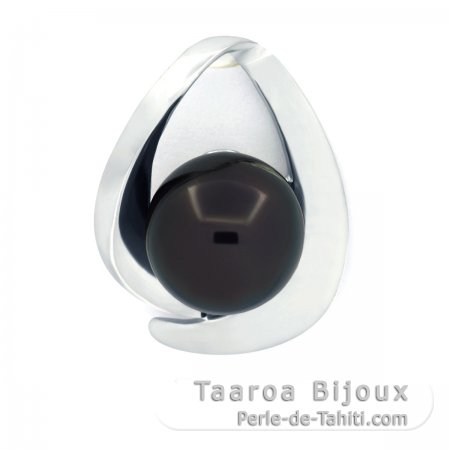 Ciondolo in Argento e 1 Perla di Tahiti Semi-Baroccha C 10.3 mm