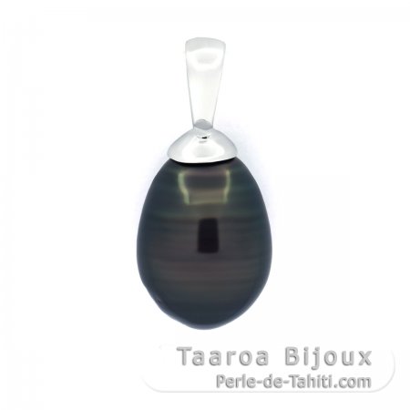 Ciondolo in Argento e 1 keishi di Tahiti