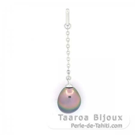 Ciondolo in Argento e 1 keishi di Tahiti