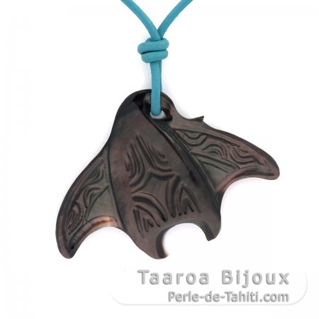 Ciondolo a forma di manta in Madreperla di Tahiti