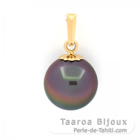 Pingente em Ouro 18K e 1 Prola Tahiti Redonda B 9.7 mm