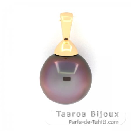 Ciondolo in Oro 18K e 1 Perla di Tahiti Semi-Baroccha B 10.3 mm