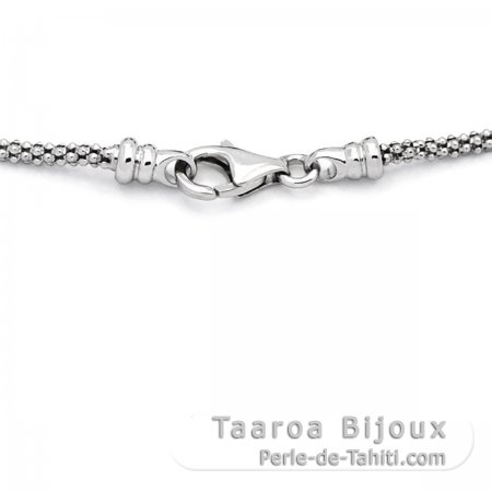 Braccialetto in Argento e 1 Perla di Tahiti Rotonda C 10.3 mm